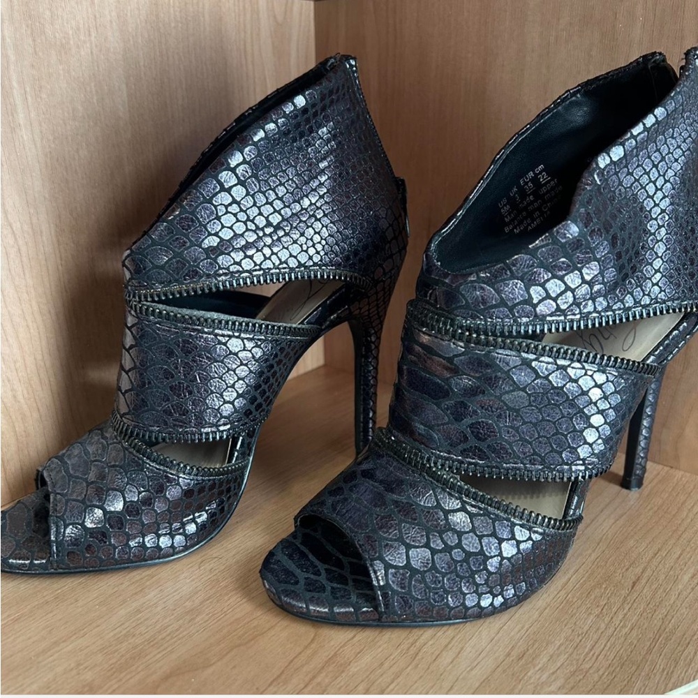 Party Girl Black Peep-Toe Heels